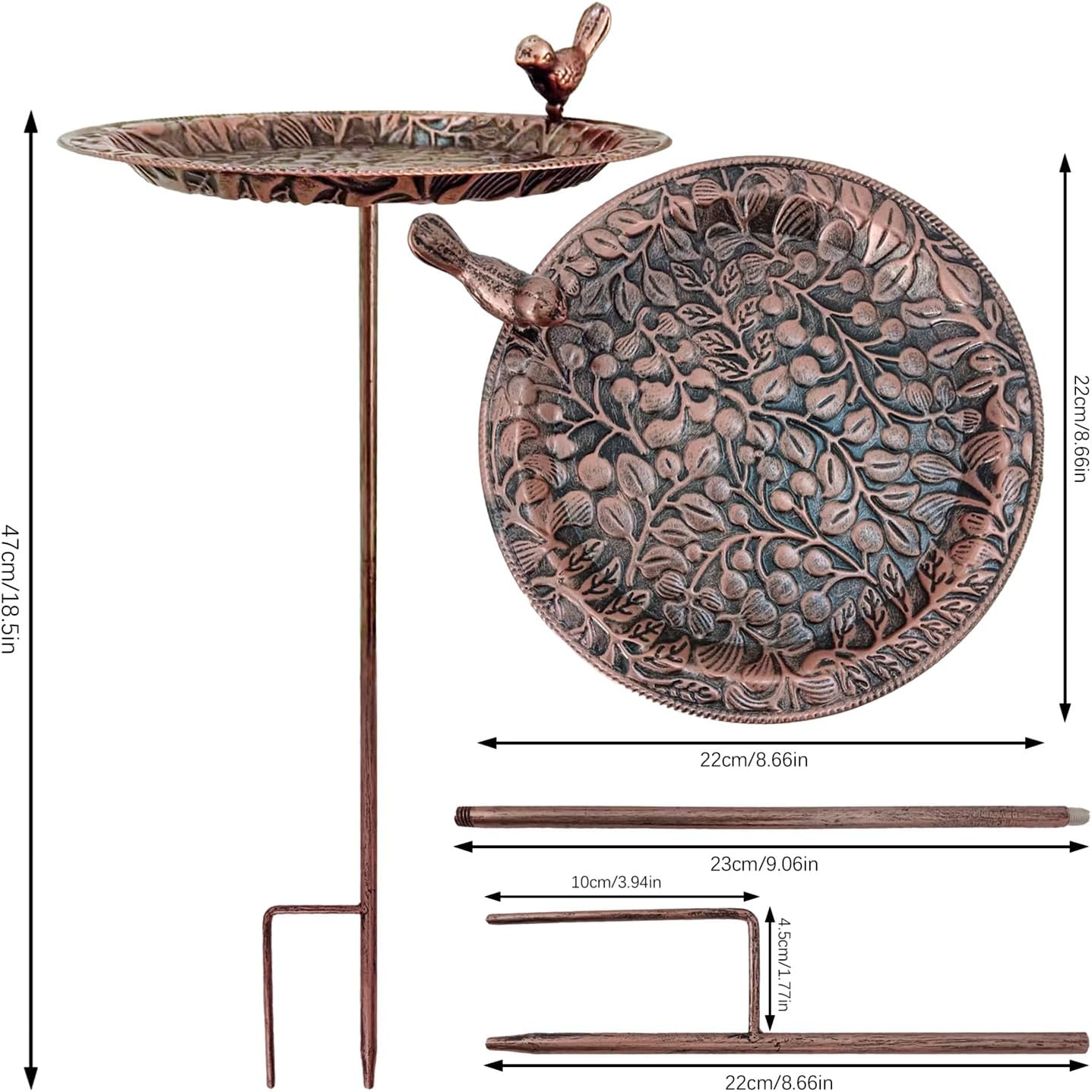 Elegant Outdoor Garden Bird Feeder With Rust Resistant Iron Design Winterproof Watering Station Suitable For Wild Birds Outdoor Bird Bath For Garden