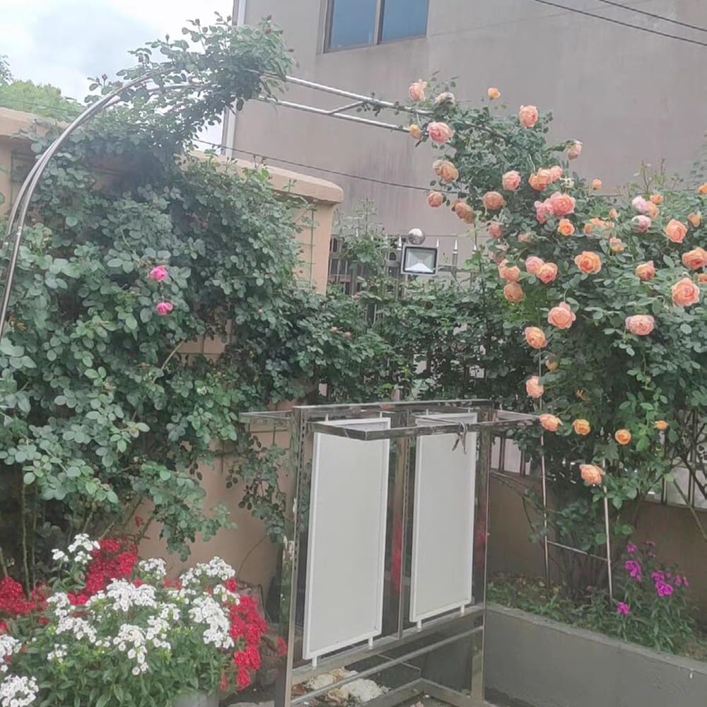 Stainless Steel Garden Arbor for Climbing Plants, Heavy Duty Trellis Pergola Archway, Outdoor Support for Roses and Vines, 2.6x2.4m (8.5x7.9ft) Yard Decor