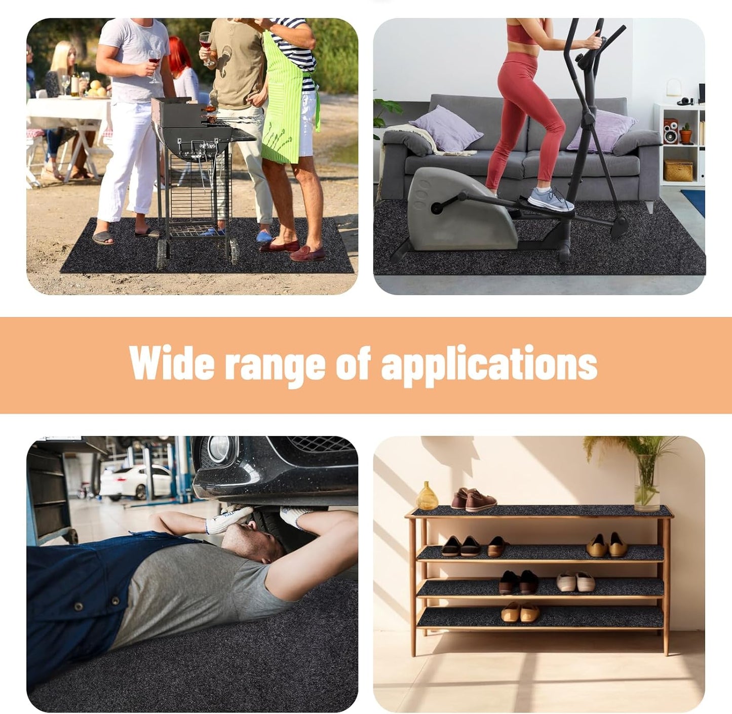 8 x 6.2 FT Outdoor Storage Shed Floor Mat Waterproof Garden Shed Flooring Mat Washable Carport Furniture Dustproof Anti-Slip Pad for Protect Shed Flooring from Wear - Tool Shed Not Include