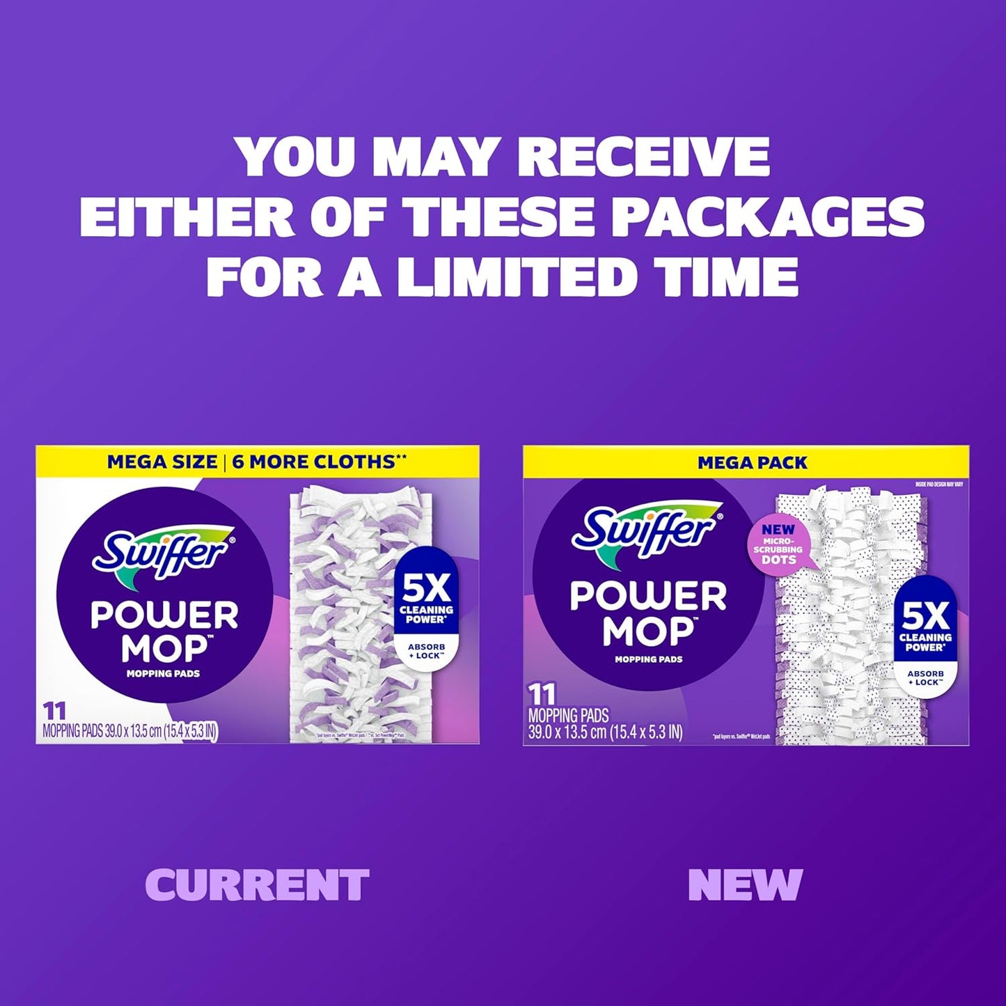 Swiffer PowerMop Multi-Surface Mopping Pad Refills for Floor Cleaning, 11 Count