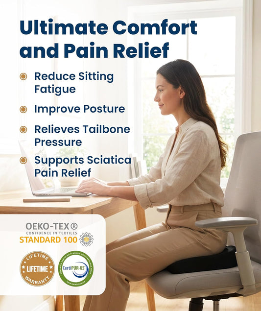 Everlasting Comfort Doctor Recommended Memory Foam Seat Cushion for Of