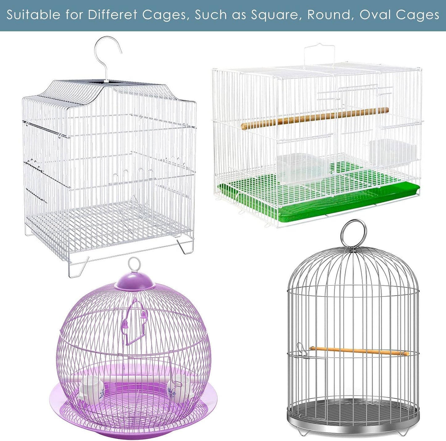 Bissap Bird Cage Seed Catcher, Universal Birdcage Net Nylon Adjustable