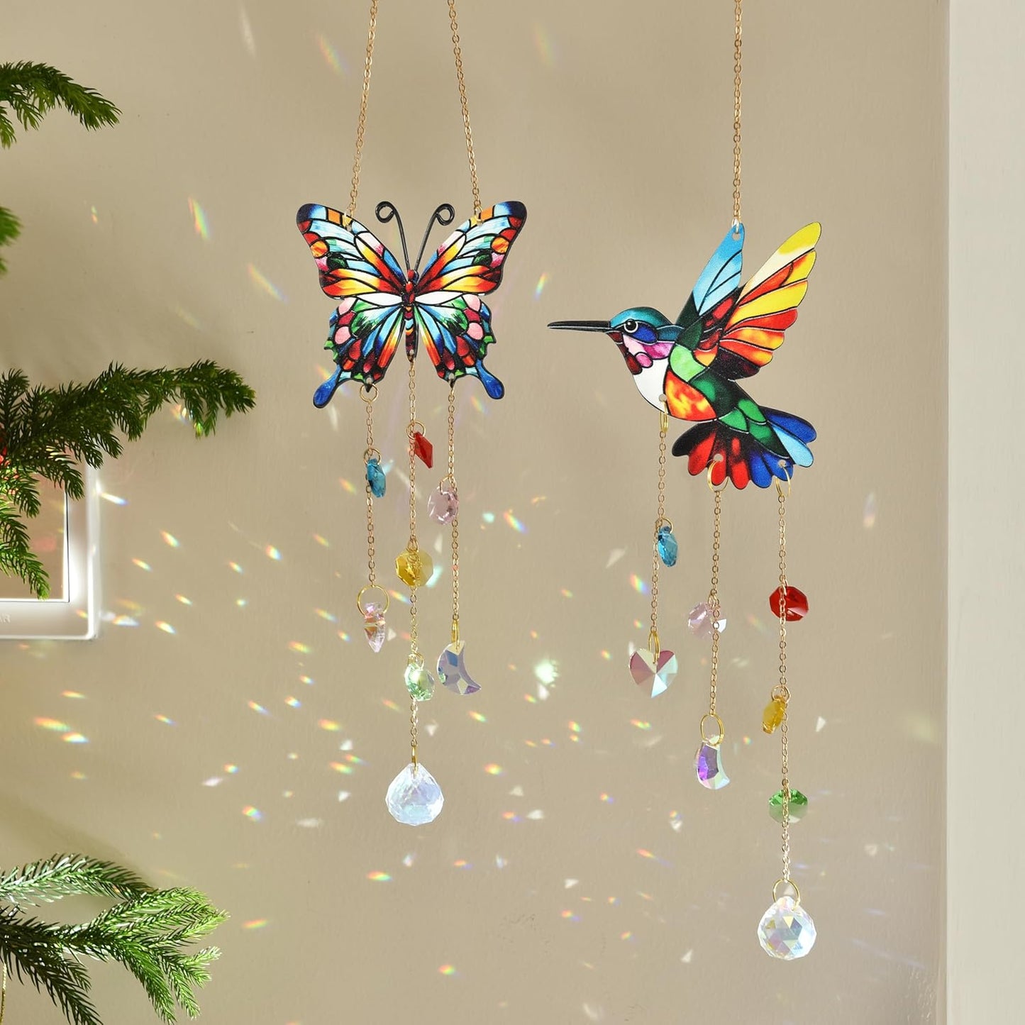 Hanging Hummingbird Suncatcher, Hummingbird Crystal Suncatcher, Hanging Sunlight Catcher, Crystal Hanging Ornament, Home Decoration, Birthday Gift