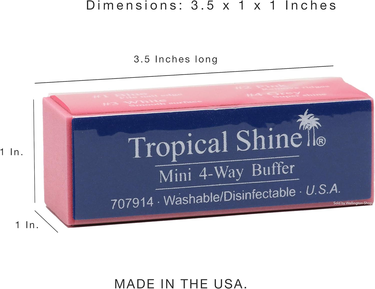 Tropical Shine Mini 4 Way Buffer Block - Professional Nail Buffering B