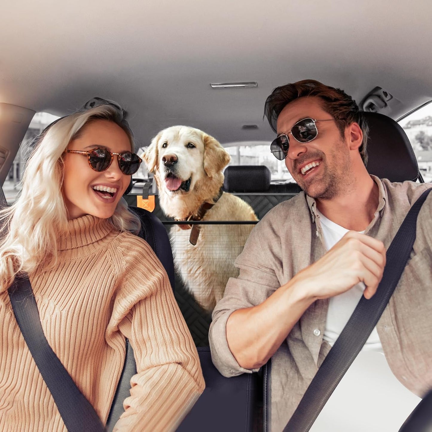PROZAR Dog Car Seat Cover for Back Seat, Hard Bottom Back Seat Extende