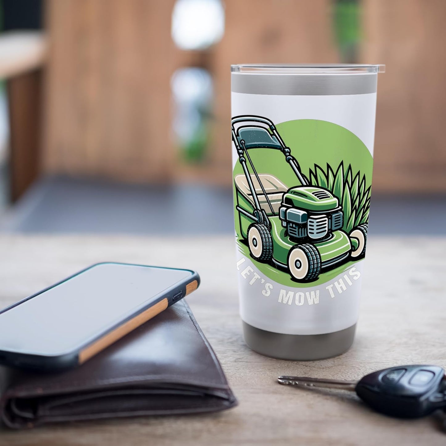 Lawn mover. Let’s Mow This. Stainless Steel Insulated Tumbler