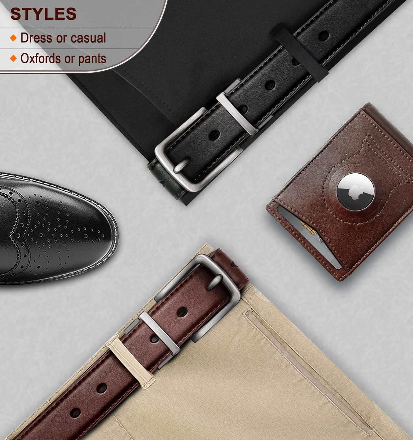 BULLIANT Men's Belt,Reversible Belt Adjustable For Gift Men 1.25”-Cut