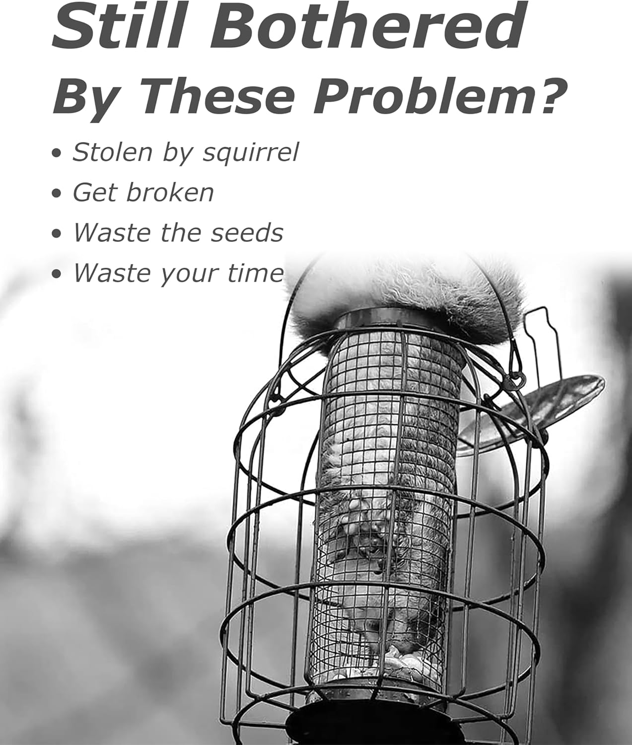 iBorn Bird Feeders Hanging - Squirrel Proof Bird Feeders for Outdoors, Pigeon Proof Caged Feeder, Heavy Duty All Metal Copper 14 Inch, Hanging Cage Feeder for Mix Seed Blends & Garden