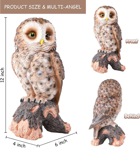 WONDER GARDEN Owl Statue Decor, Outdoor Resin Owl Figurine Sculpture f