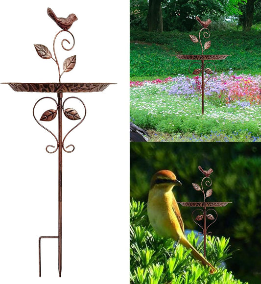 Elegant Wrought Iron Outdoor Bird Feeders Rusts Garden Multifunctional