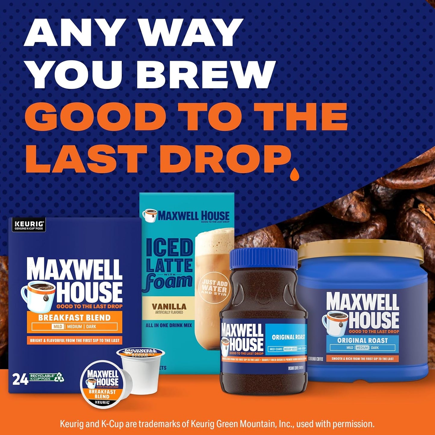 Maxwell House Breakfast Blend Light Roast K-Cup® Coffee Pods, 24 ct. Box
