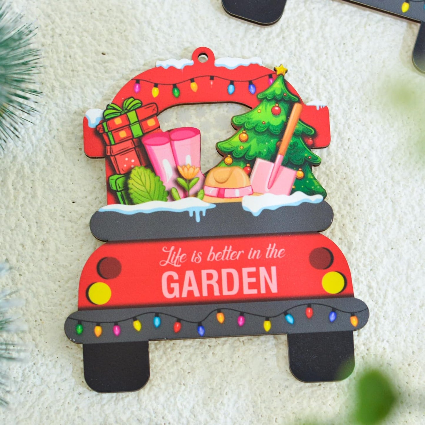 Gardening Christmas Ornament, Plant Garden Tools Christmas Ornament, Season's Gardenings, for Flower Gardeners, Plant Lovers Hanging Tree Decor
