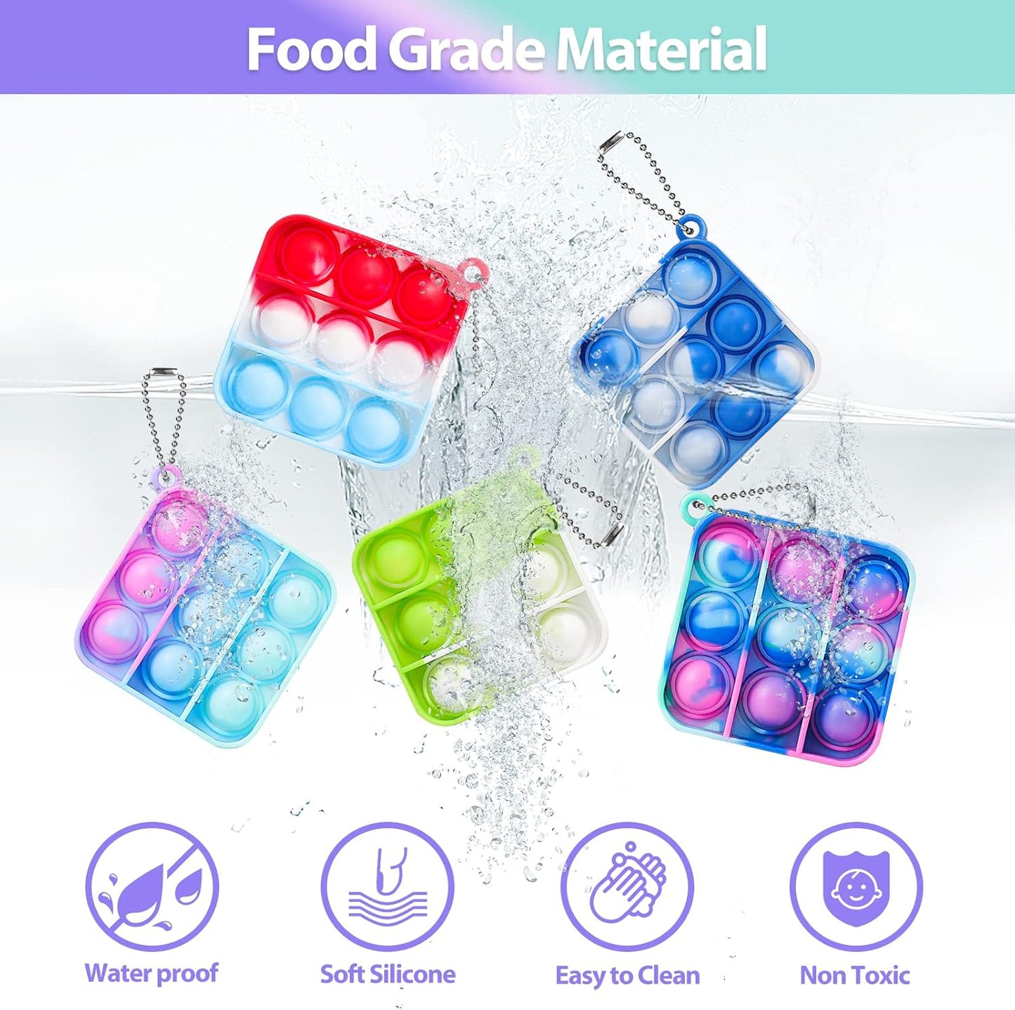 Pop Fidget Toys Bulk Its Party Favors for Kids 4-8 8-12 30 Pack Mini Pop Keychain It Easter Basket Stuffers Egg Fillers Small Fidgets for Classroom Prizes Student Gifts Birthday Goodie Bag Stuffers