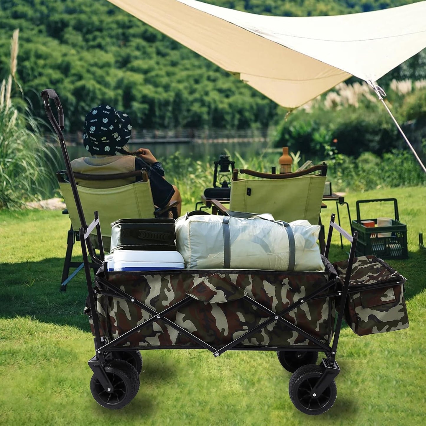 Collapsible Garden Cart, One Size, Camouflage