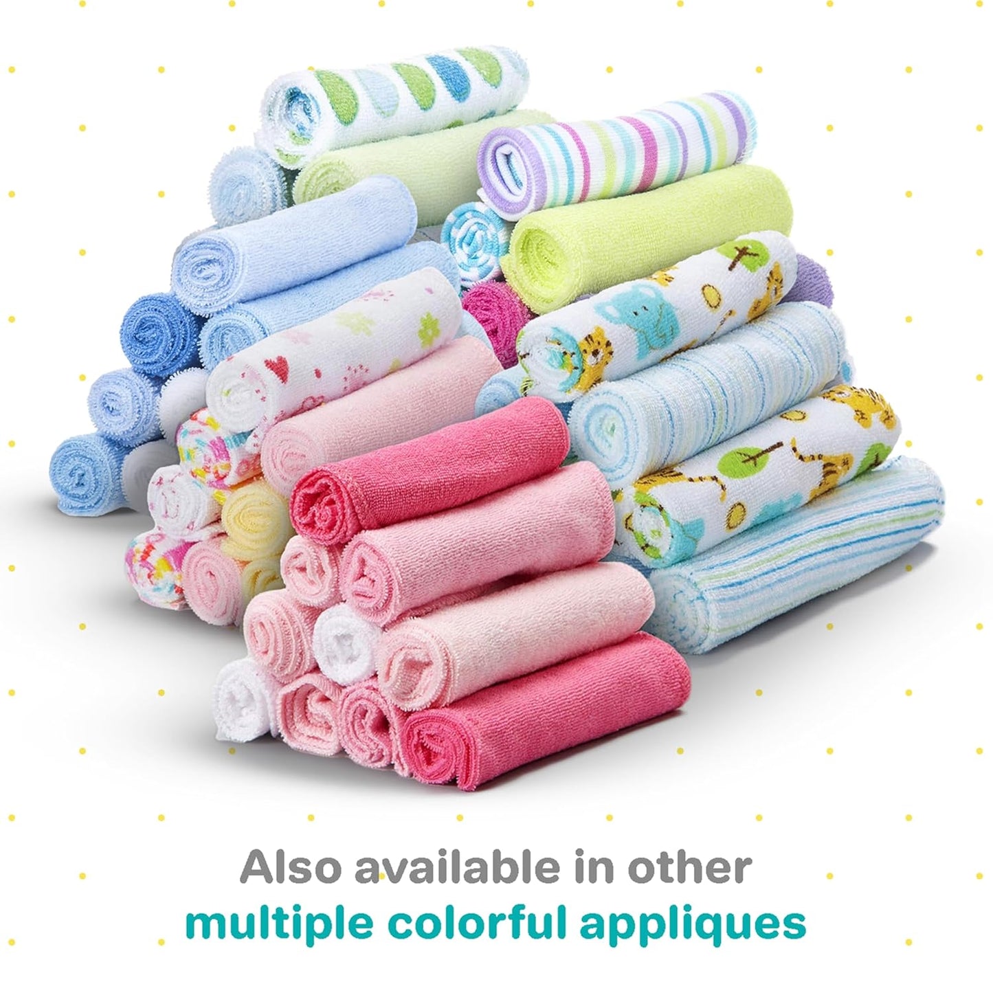 Spasilk Washcloth Wipes Set for Newborn Boys and Girls, Soft Terry Washcloth Set, Pack of 10, Blue