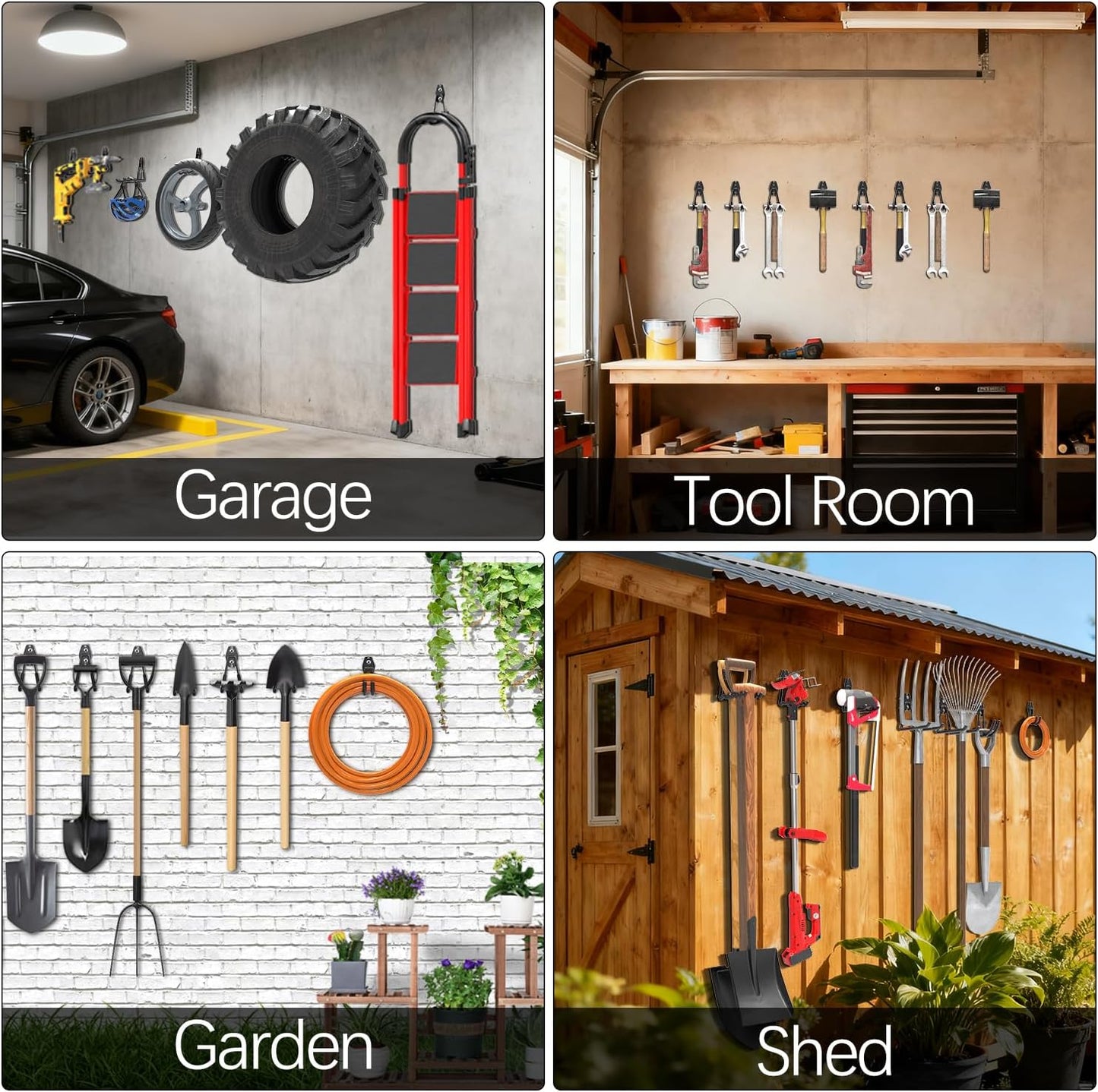 3-H Garage Wall Hooks 20 Pack, Garage Hooks Heavy Duty with Extra Weld