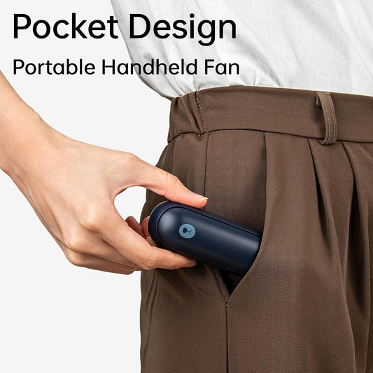 JISULIFE Portable Handheld Fan, Mini Personal 3-In-1 with Power Bank&Flashlight, 12-19 Hrs USB Rechargeable Battery Pocket Fan for Travel/Summer/Vacation/Concert, Essential Gifts for Men/Women-Blue