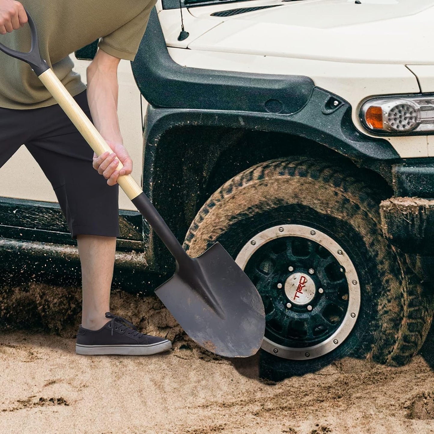 Shovel for Digging,Round Shovel, Garden Tool with D-Handle, 41 Inches