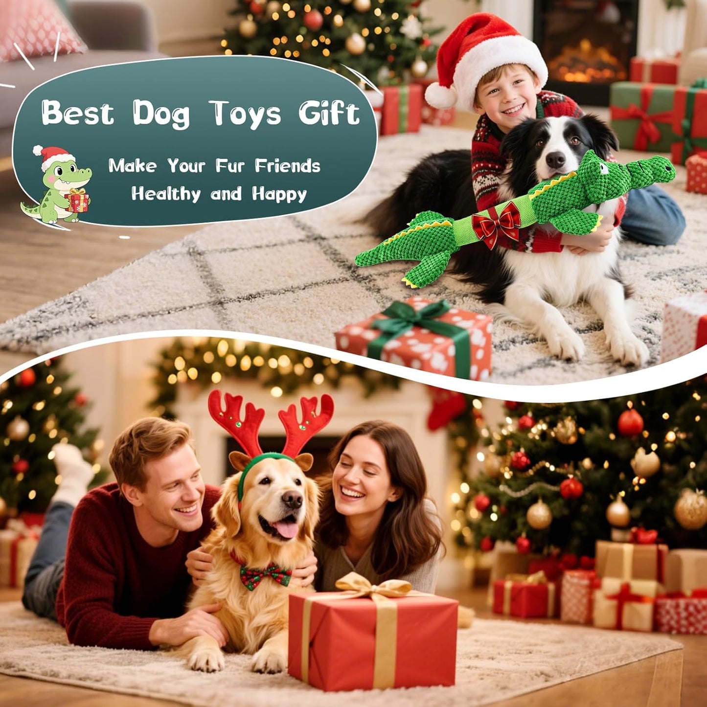 Dog Toys for Aggressive Chewers : Tough Interactive Tug of War Dog Toy