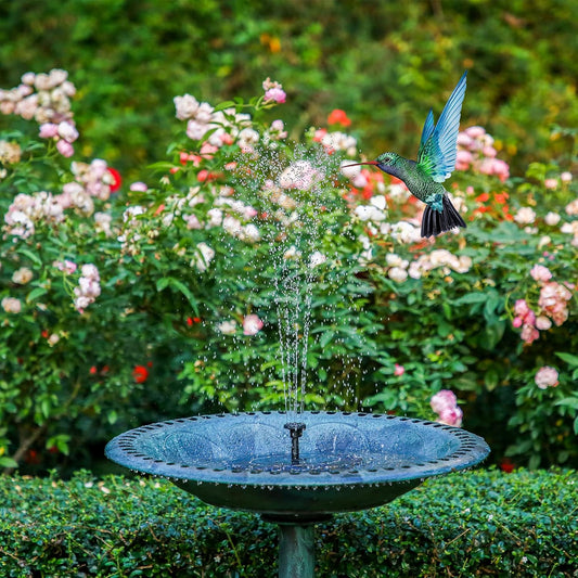 AISITIN 3.5W Solar Bird Bath Fountain Pump, Solar Fountain Pump for Bird Bath with 6 Nozzles, Solar Powered Water Fountain Pump for Garden, Ponds, Pool, Fish Tank, Aquarium and Outdoor, Black