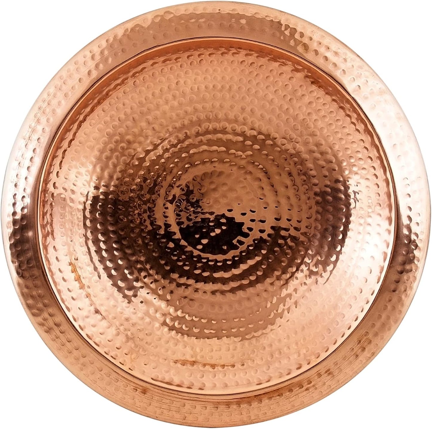Achla Designs 201-7015 Hammered Short Stand Birdbath, Polished Copper Plated