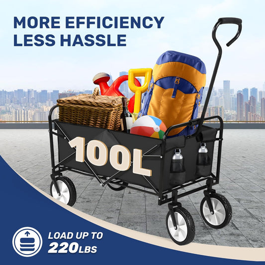 YSSOA Rolling Folding & Rolling Collapsible Garden Cart, Outdoor Campi