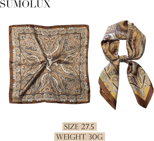 Sumolux Head Hair Scarf for Women Like Satin Silk Scarf Bandana Hair W