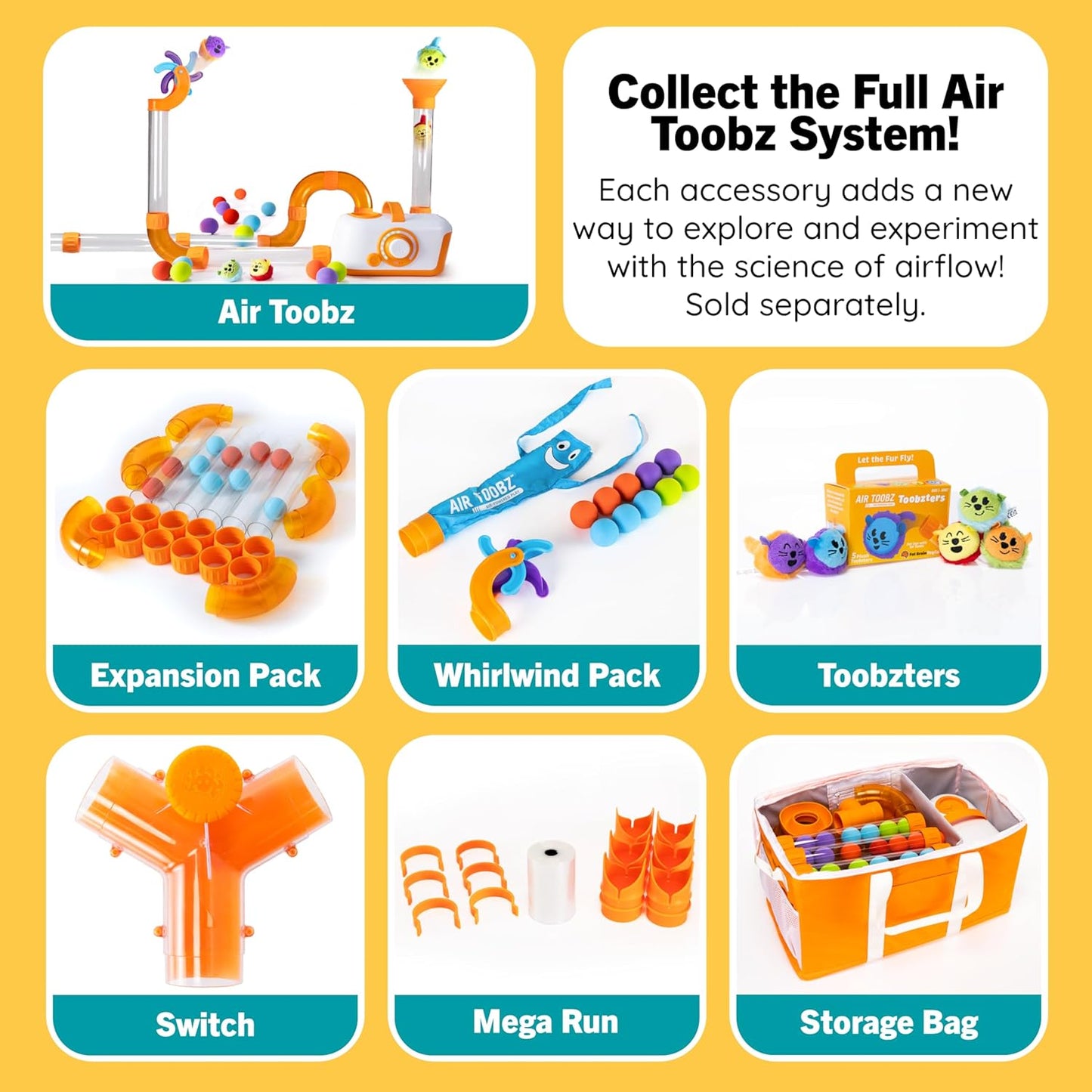 Fat Brain Toys The Original Air Toobz, Air-Powered STEM Building Toys