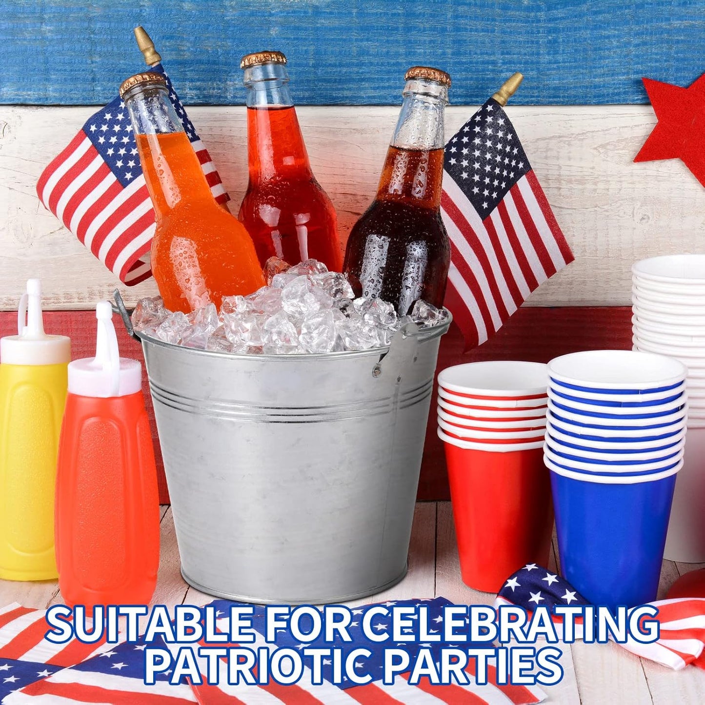 24 Pack Galvanized Metal Buckets Bulk 6 Inch Small Ice Buckets Iron Candy Pail with Handle for Garden Planters Vase Table Centerpieces Crafts Wedding Party Favors Accessories Decorations