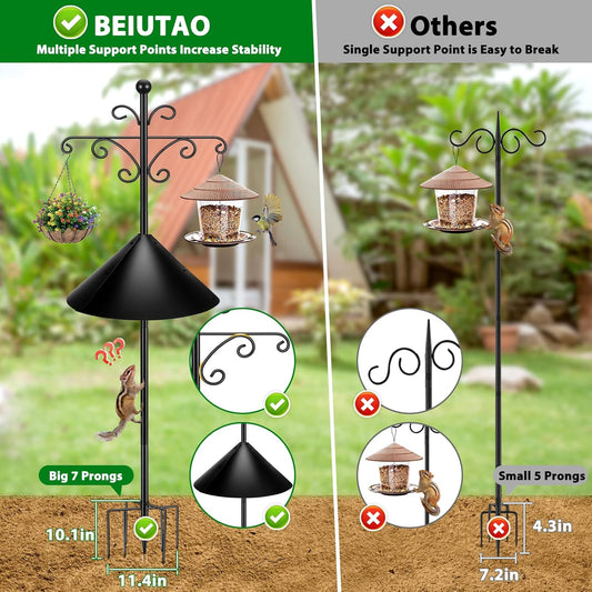 Bird Feeder Pole for Outdoors Heavy Duty Squirrel Proof, 2 Pack 108 In