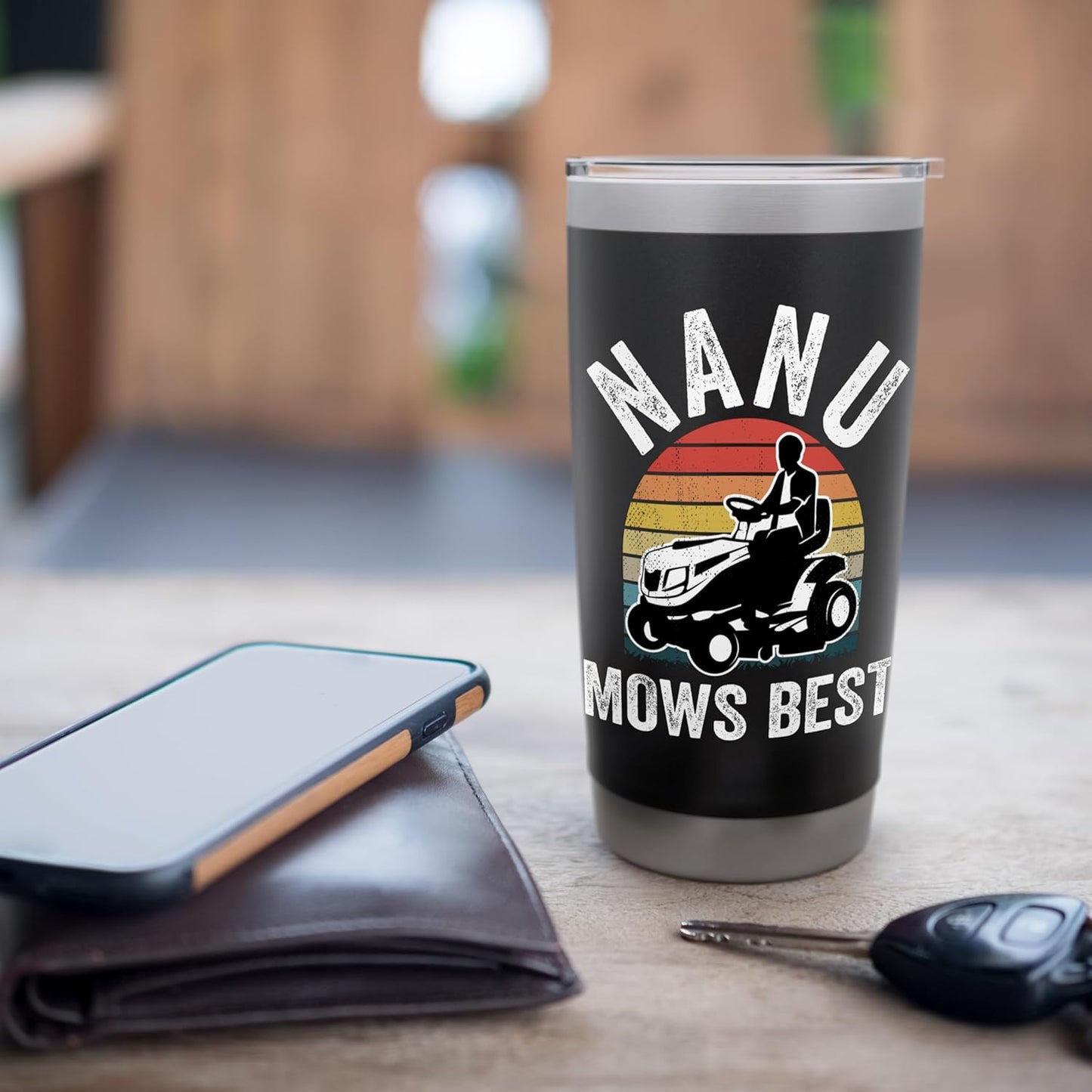 Nanu Mows Best Funny Gardener Lawn Care Father's Day Stainless Steel Insulated Tumbler