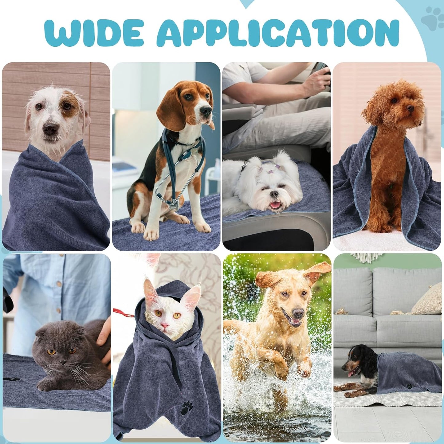 Microfiber Dog Towels for Drying Dogs,40'' X 23.6'', Super Absorbent a