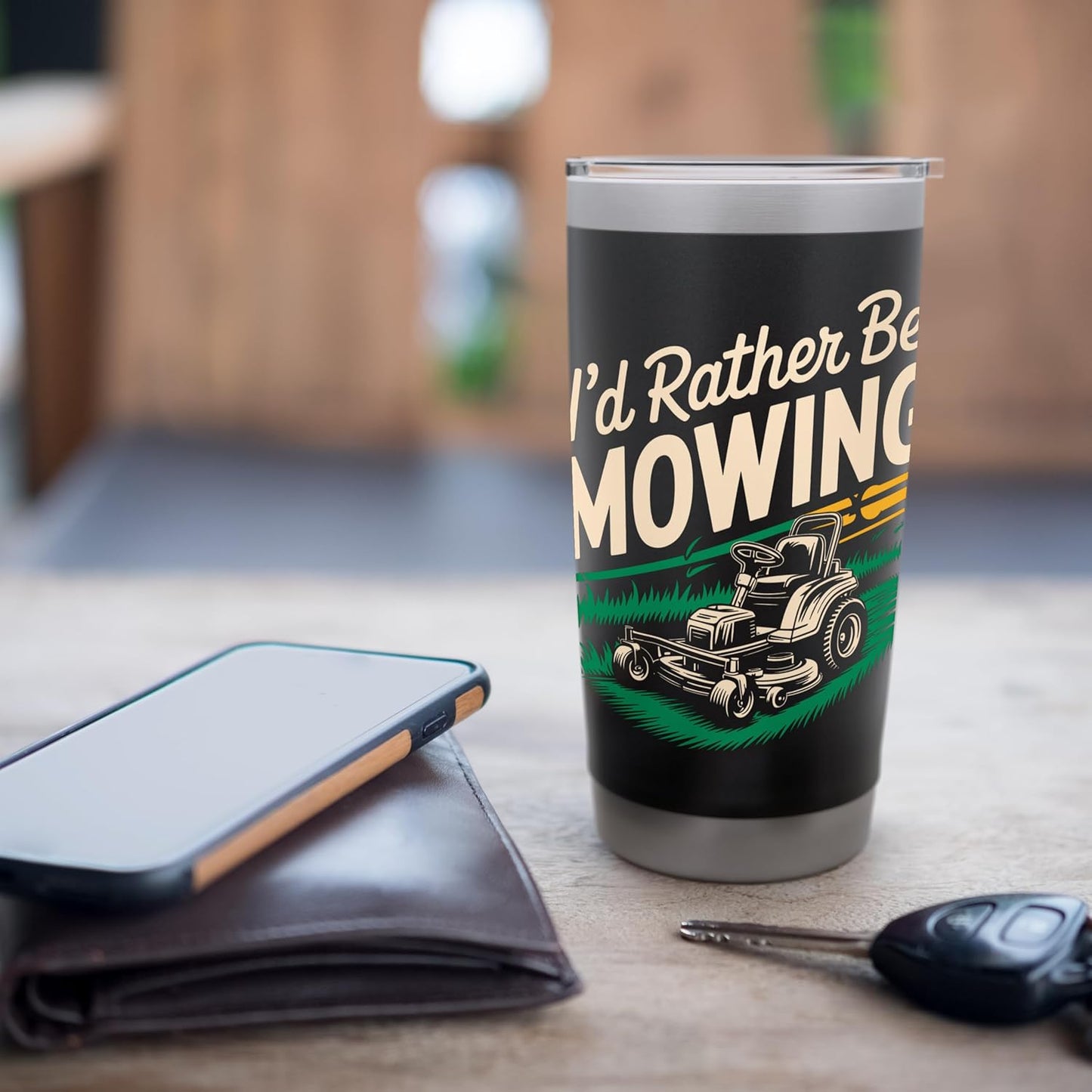 Id Rather Be Mowing Stainless Steel Insulated Tumbler