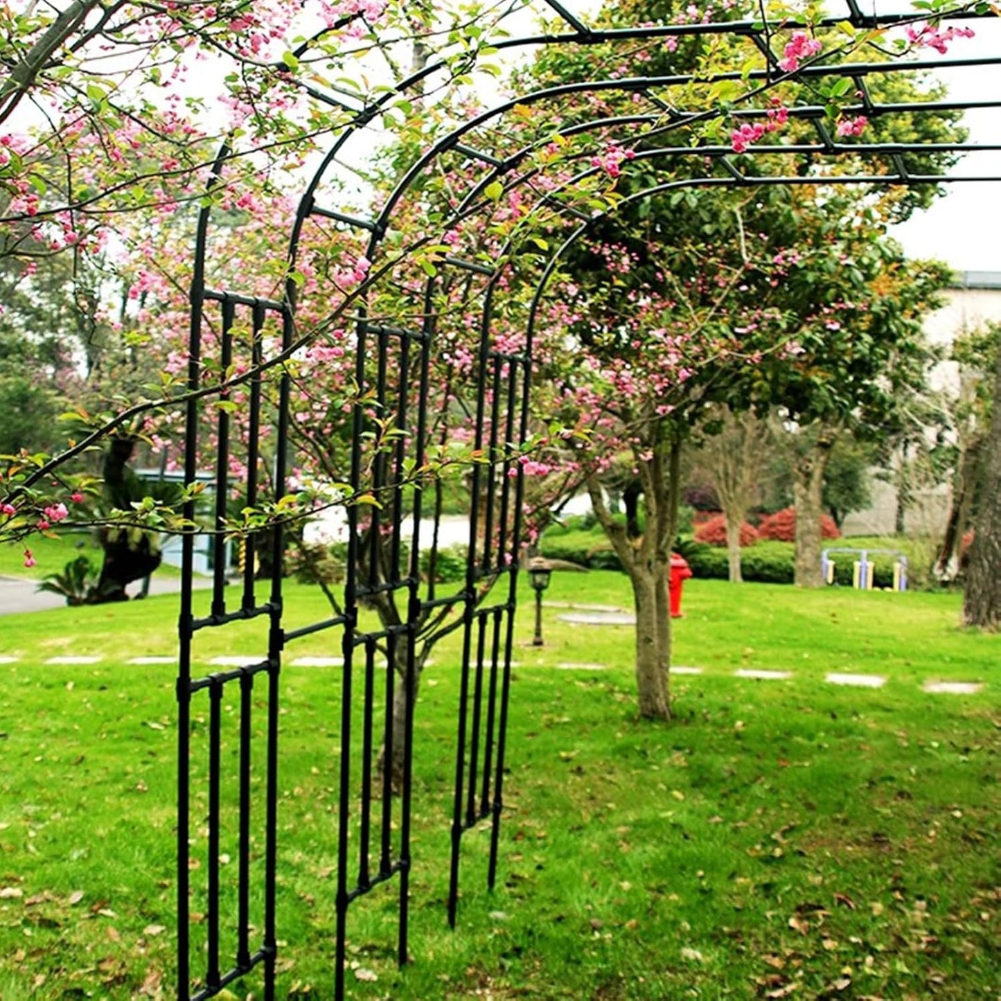 240CM Metal Plant Trellis Support Frame - Half Arch Garden Trellis for Climbing Plants, Vegetables, Flowers & Fruits – Outdoor Plant Stand (2FT x 1.3FT x 7.9FT)