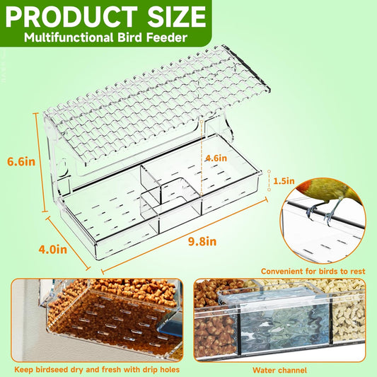 Window Bird Feeders With Strong Suction Cups for Cats,Kids,Acrylic Bir
