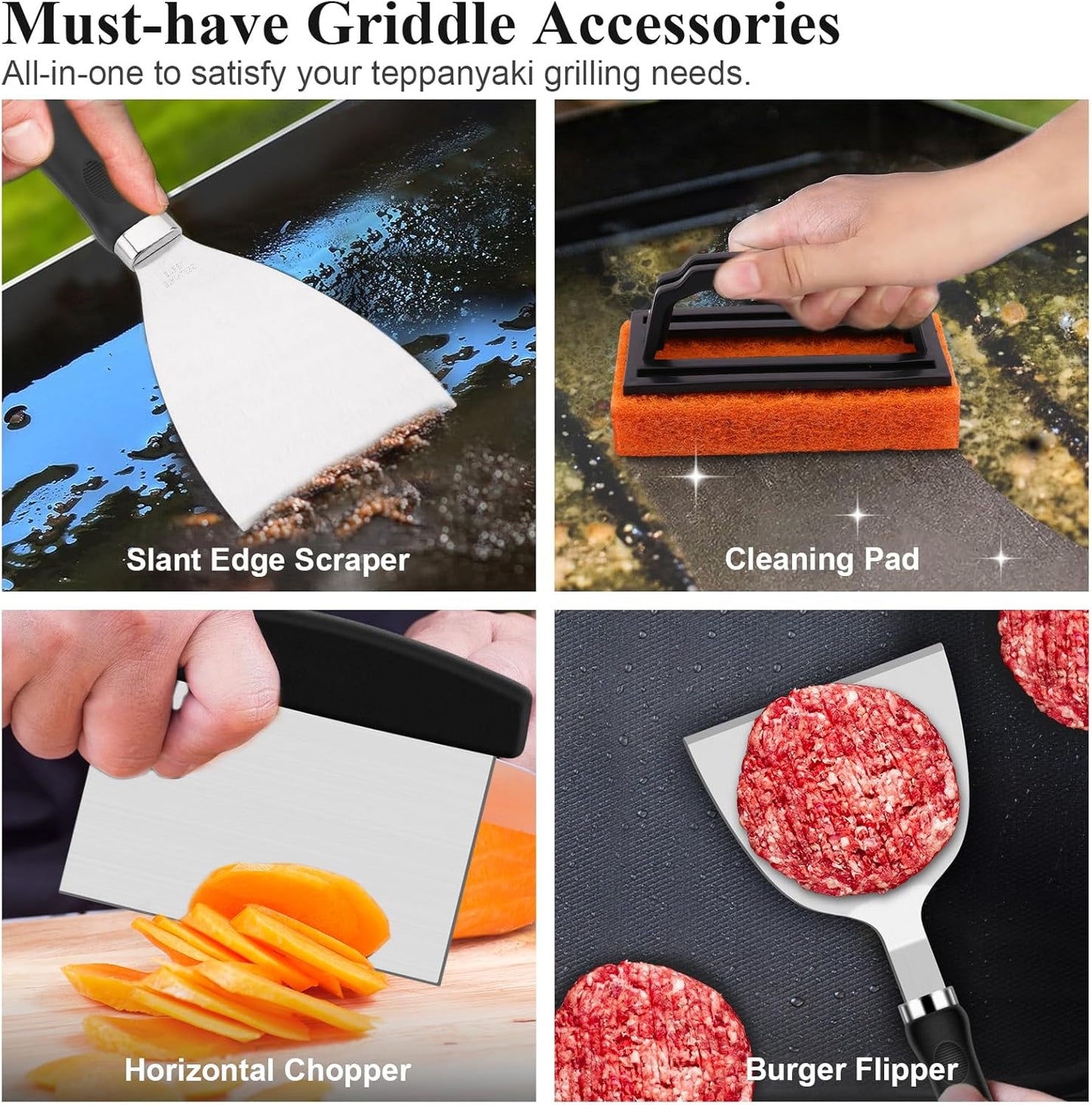 27pcs Griddle Accessories Kit for Blackstone, Professional Hibachi Fla