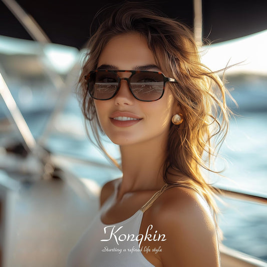 Retro Aviator Sunglasses for Women Men:Polarized Trendy Vintage 70s Re