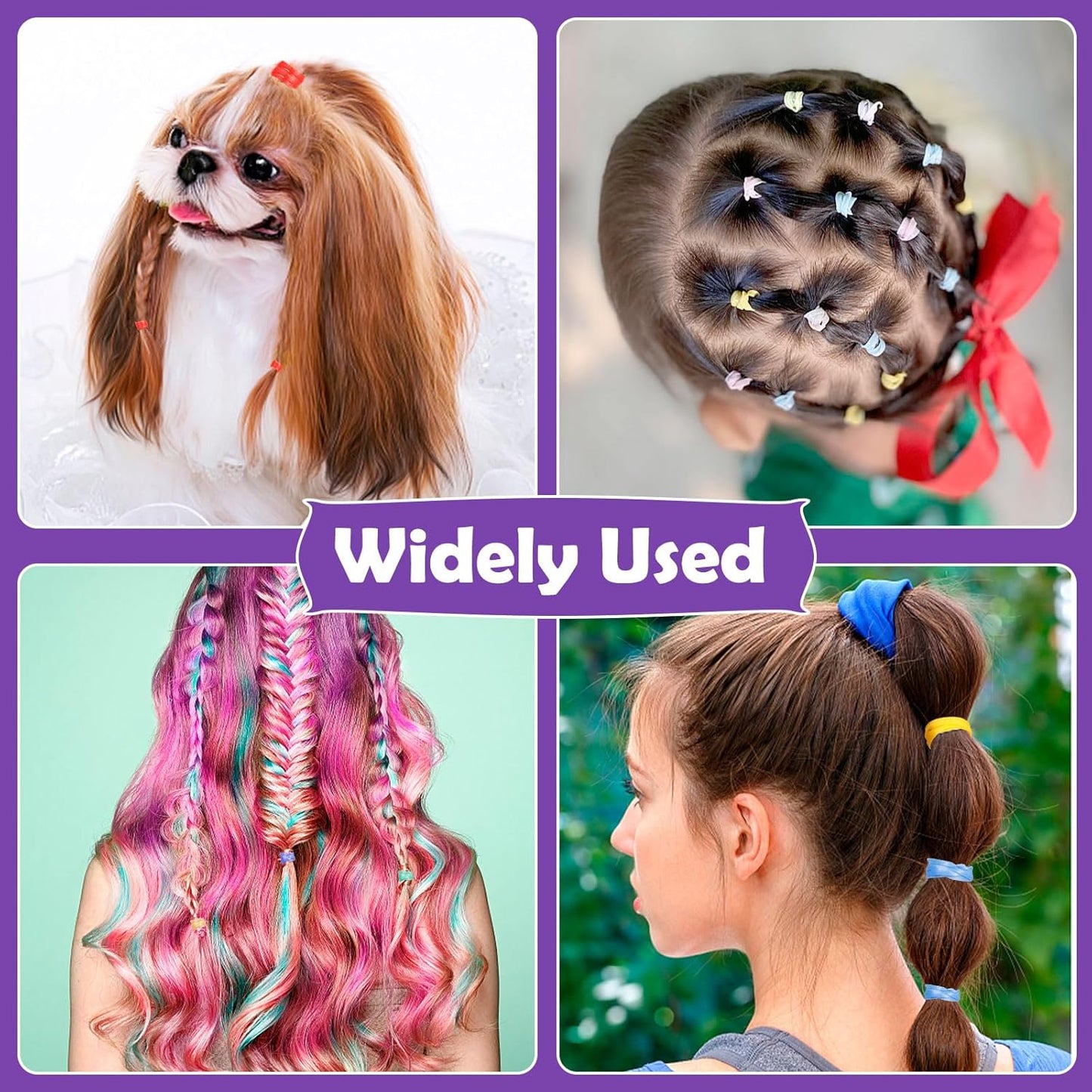 32 Colors Small Hair Rubber Bands with 16 Styling Tools, 2000 Pcs Elas