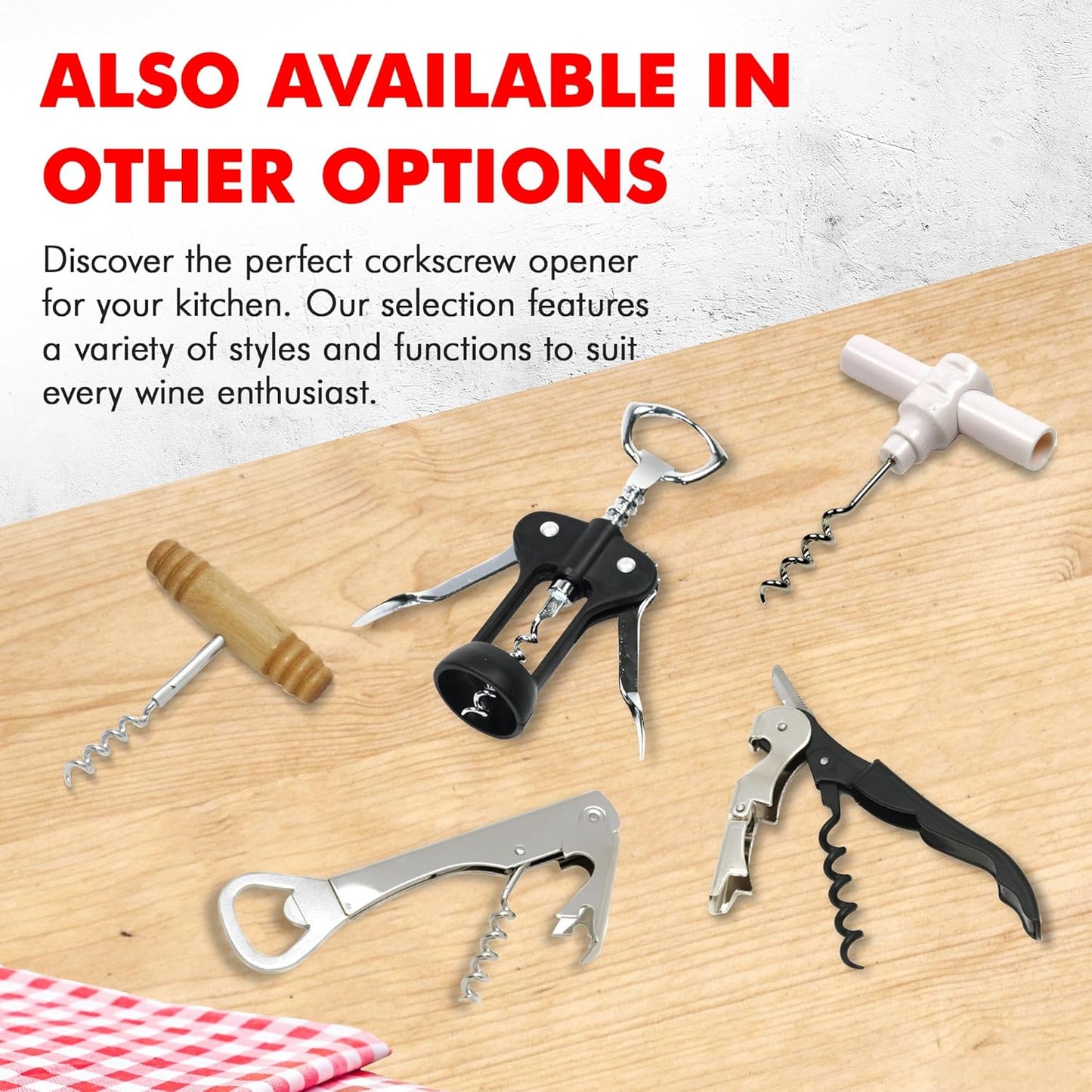 Chef Craft Select Waiters Corkscrew with Foil Cutter and Bottle Opener, 5 inches in Length, Stainless Steel/Black