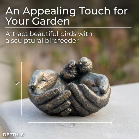 Sagebrook Home Bronze Giving Hands Birdfeeder Enchanting 9" Polyresin