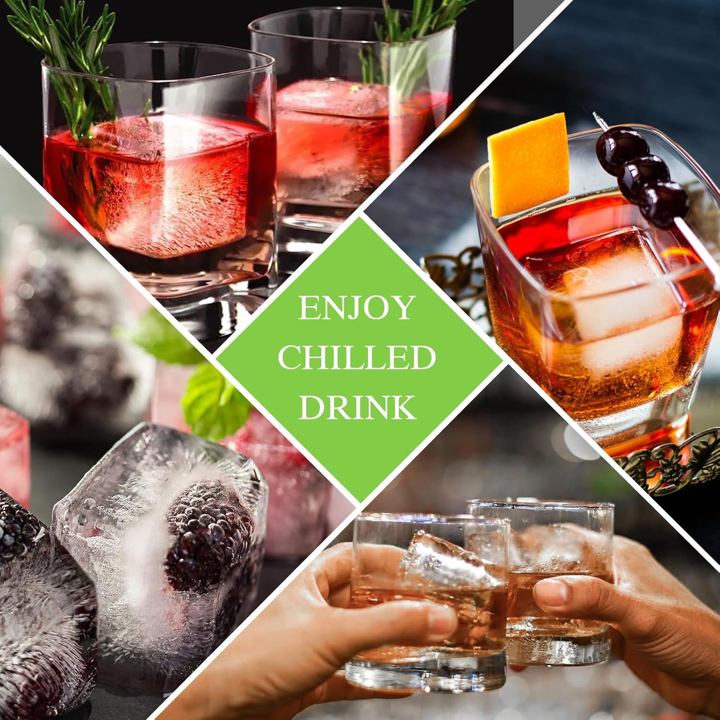 Large Ice Cube Tray for Whiskey: 2" Big Silicone Ice Tray with Lid for