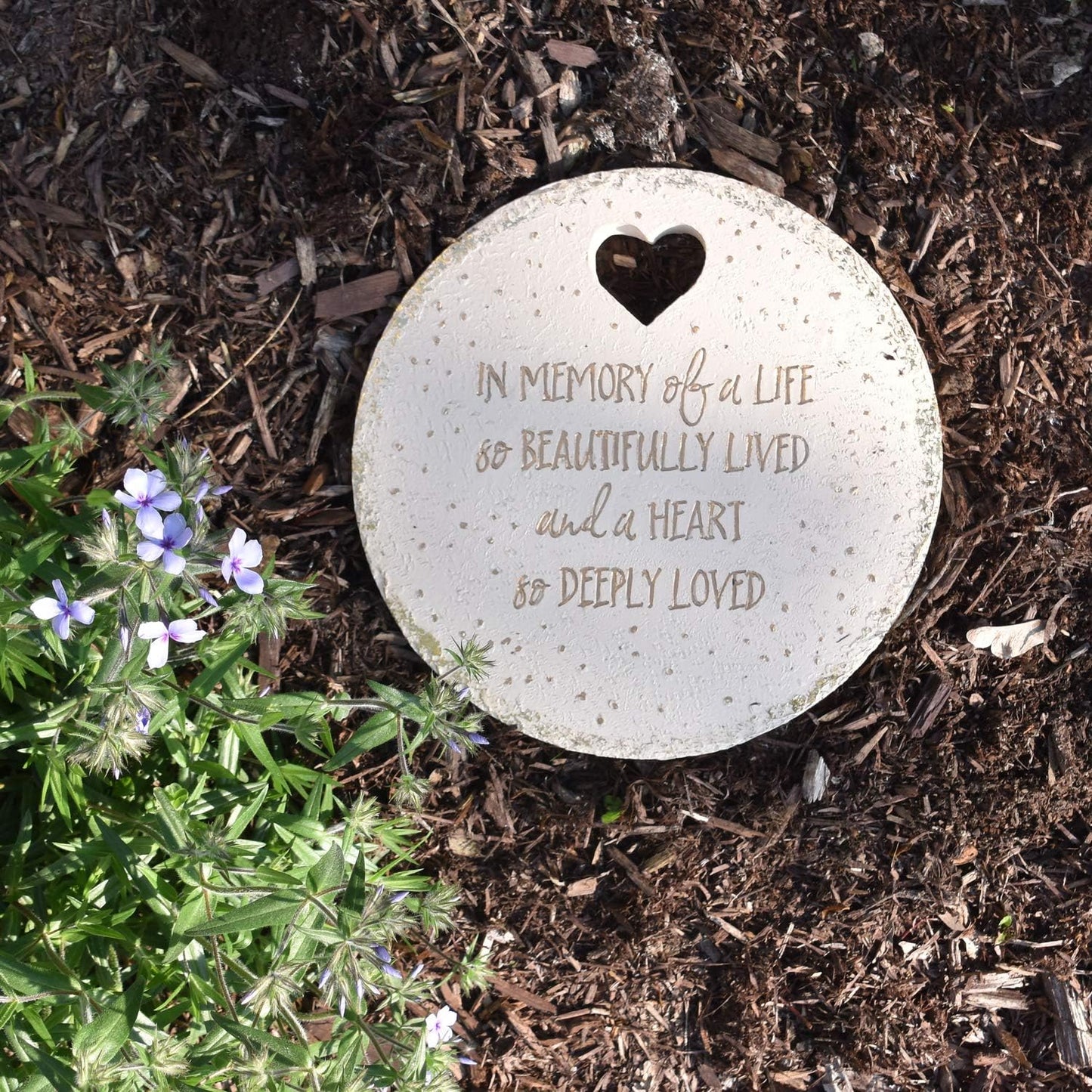 Pavilion Gift Company - in Memory of A Life So Beautifully Live & A Heart So Deeply Loved - 10" Round Weather Proof Garden Stone