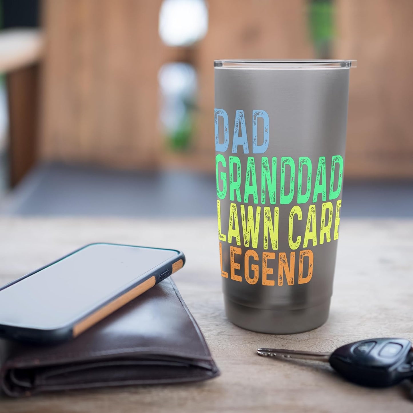 Funny Dad Granddad Lawn Care Legend Grass Mowing Lawn Mower Stainless Steel Insulated Tumbler