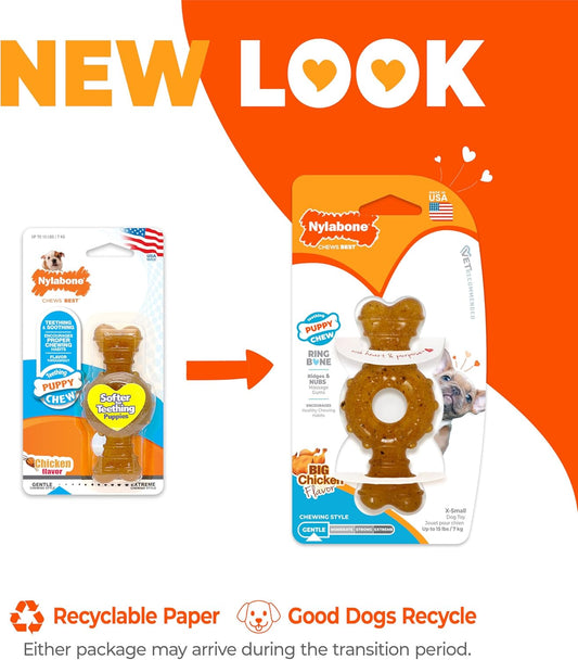 Nylabone Ring Bone Chew Toy for Puppies, Puppy Teething Toys, Puppy En