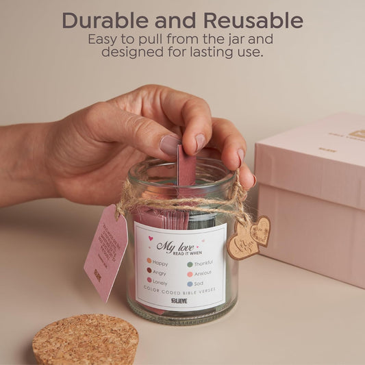 BLIEVE- Read Me When Bible Verses Jar For Daily Encouragement - Easter Basket Stuffers, Birthday Gifts for Women, Inspirational Christian Gifts, Christian Easter Gift For Daughter & Son (Women)