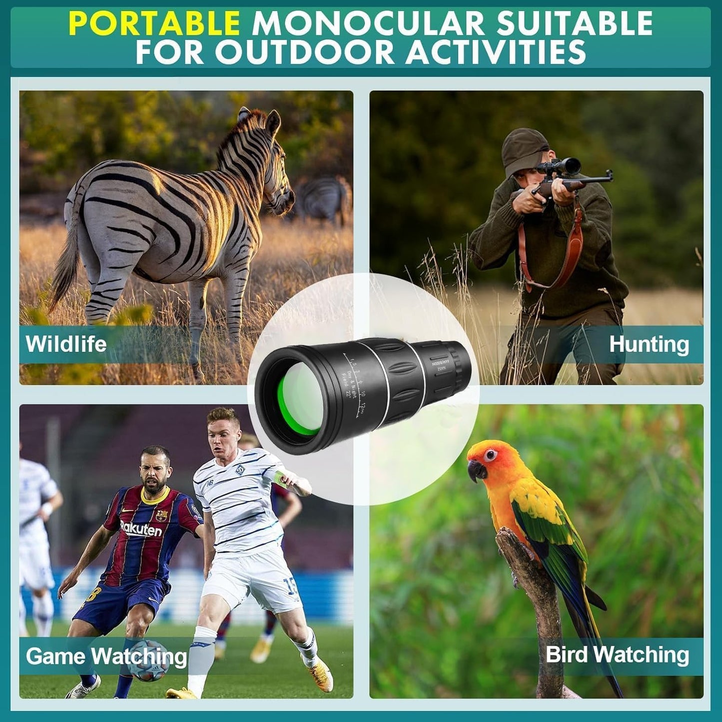 10X42 Mini Lightweight Monocular Telescope, Birthday Gifts for Men Dad Him Husband Teen Boys, BAK4 & FMC Prism Scope for Birdwatching Outdoors Hiking, Cool Gadgets