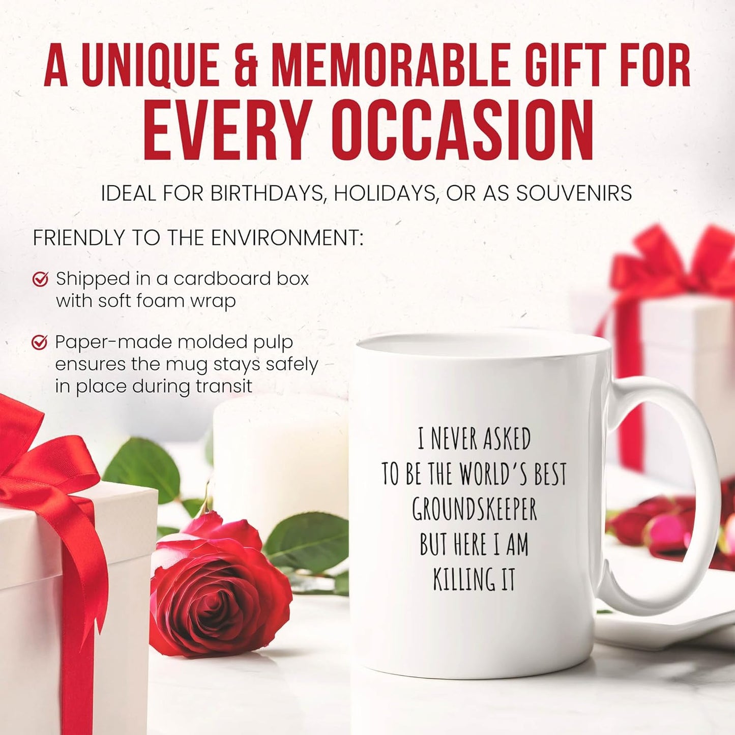 Best Groundskeeper Mug - Landscape Professional Coffee Cup - Lawn Care Worker Funny Gift From - Outdoor Maintenance Tea Mugs - Turf Specialist Cups - 11 Oz Ceramic Gifts For Garden Lovers, Birthday