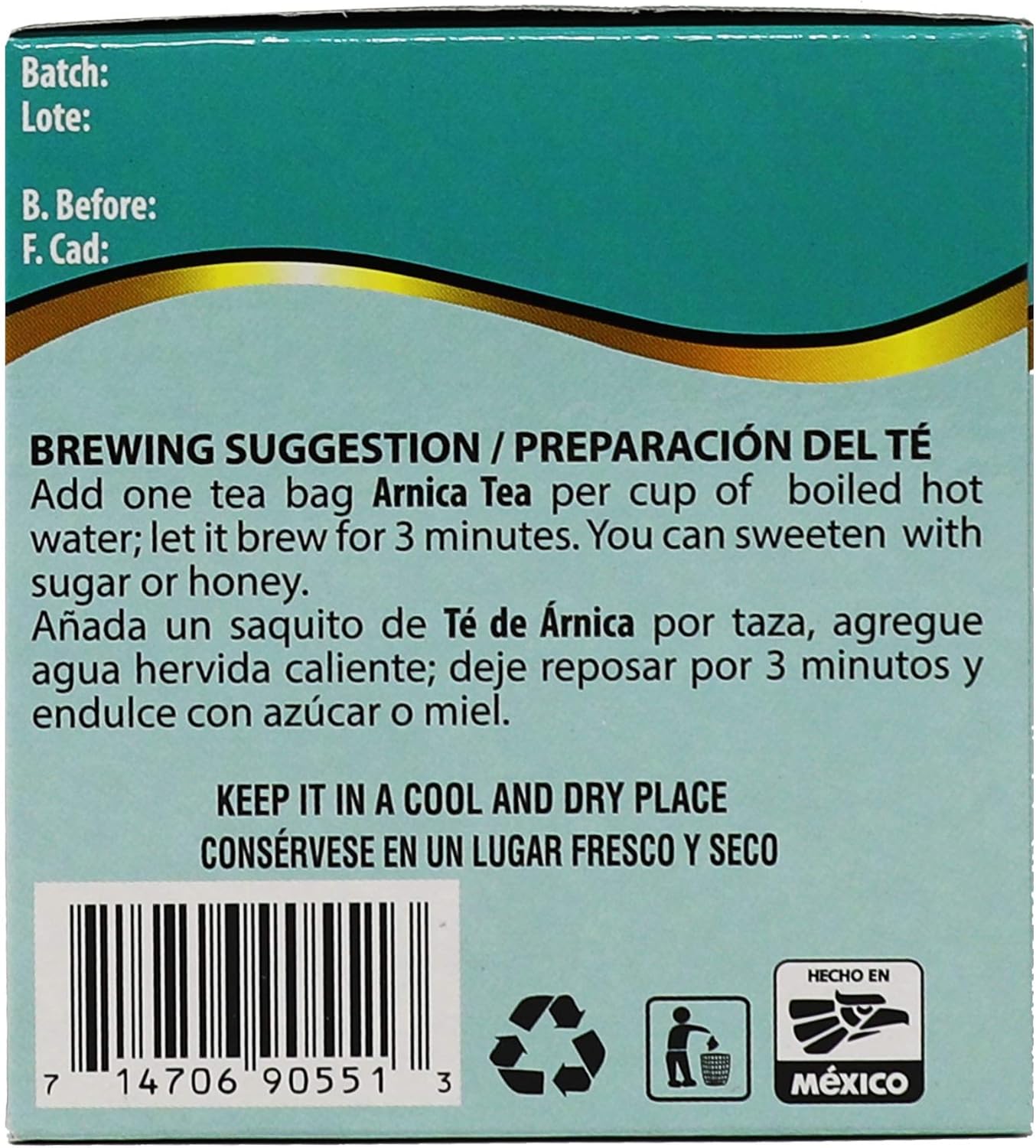 Herbacil Arnica Herbal Tea – Caffeine-Free Natural Remedy, 25 Tea Bags per Box, 3-Pack (75 Total), 0.88 oz Each
