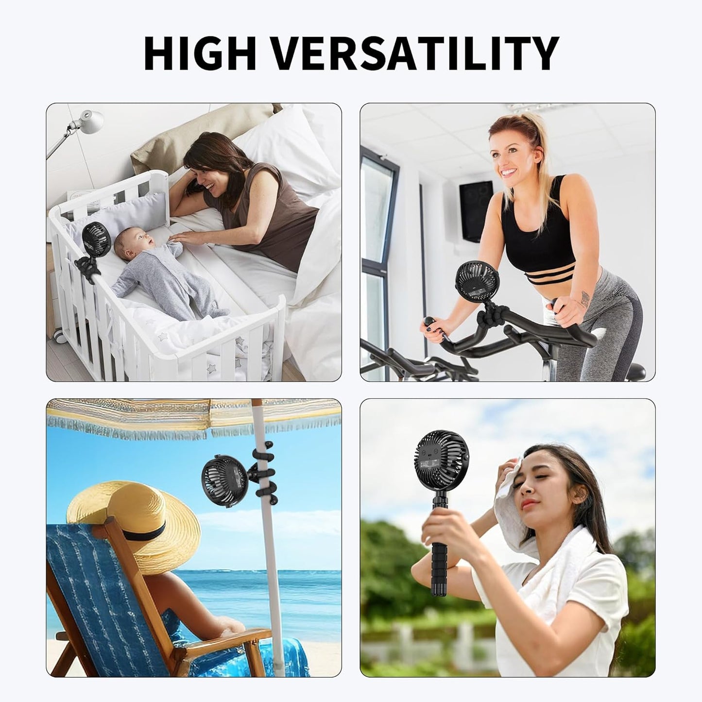 AMACOOL Battery Operated Stroller Fan, Baby Travel Essentials for Beac