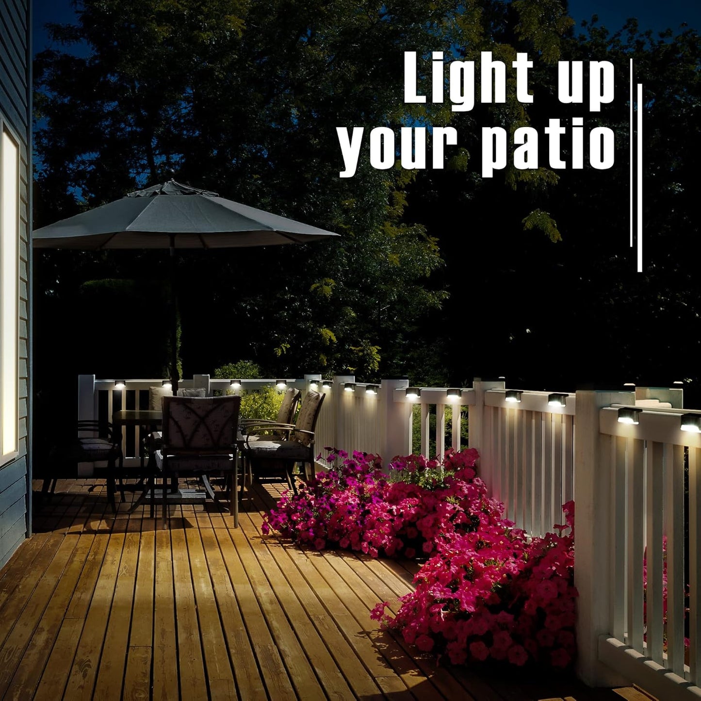 GIGALUMI Led Solar Deck Lights, 16 Pack Waterproof for Outdoor Stairs,